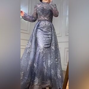 Elegant Blue Grey Gown